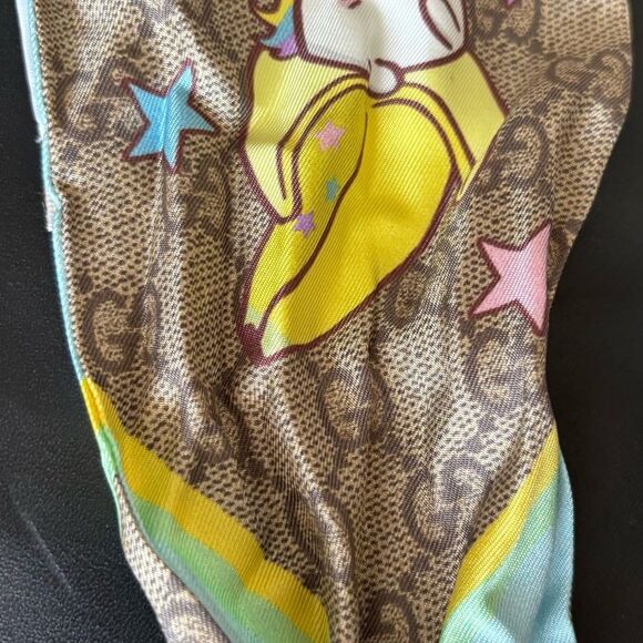 GUCCI Scarf Neck Bow headband Banana Cat Rainbow scarf Celeste Bandeau accessory - Picture 10 of 10